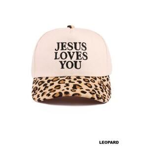 ZENANA CHRISTIAN JESUS LOVES YOU TWO TONE COTTON HAT CAP TAN NEW CASUAL SUMMER